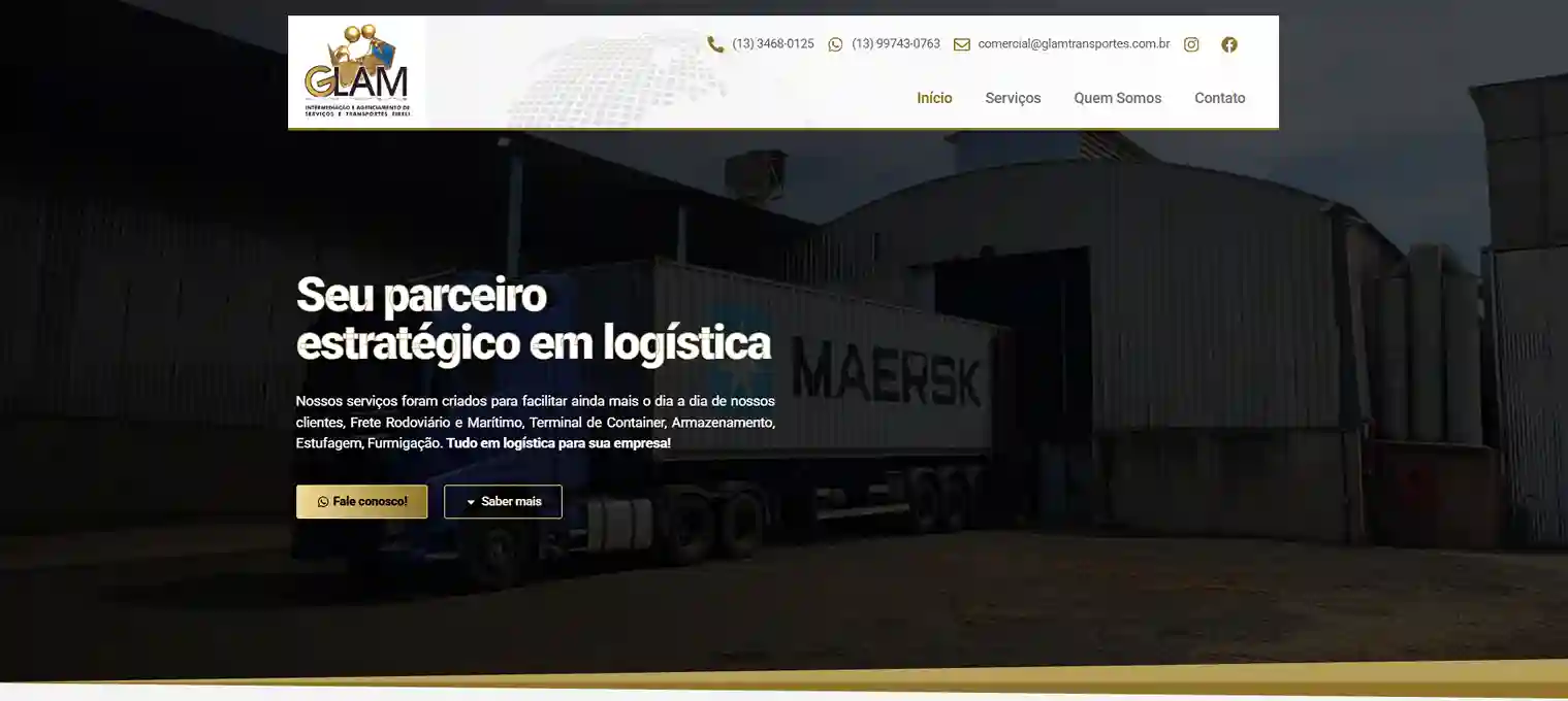 Landing page de campanha — Glam Transportes