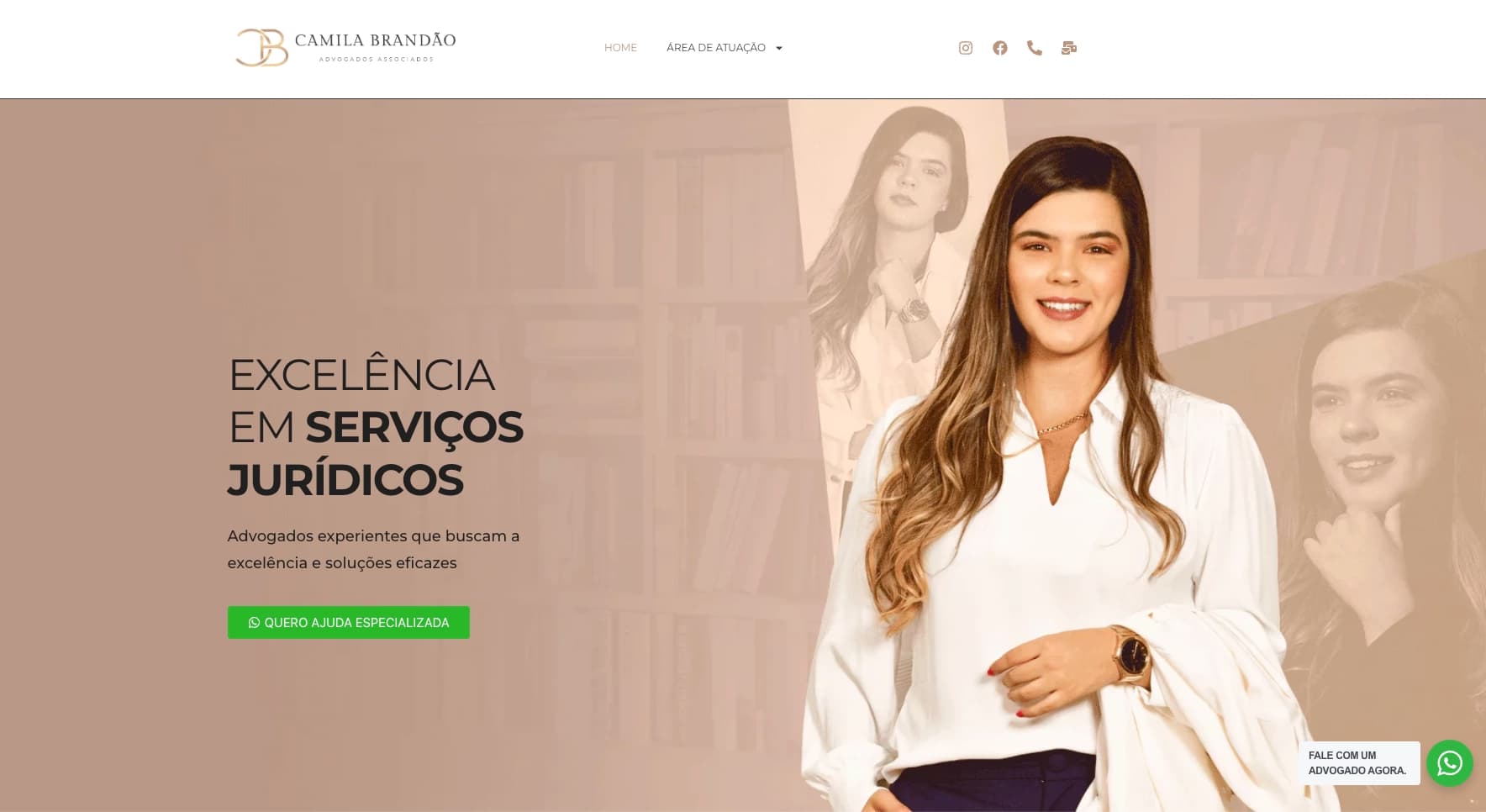 Site institucional — Camila Brandão Advogados Associados