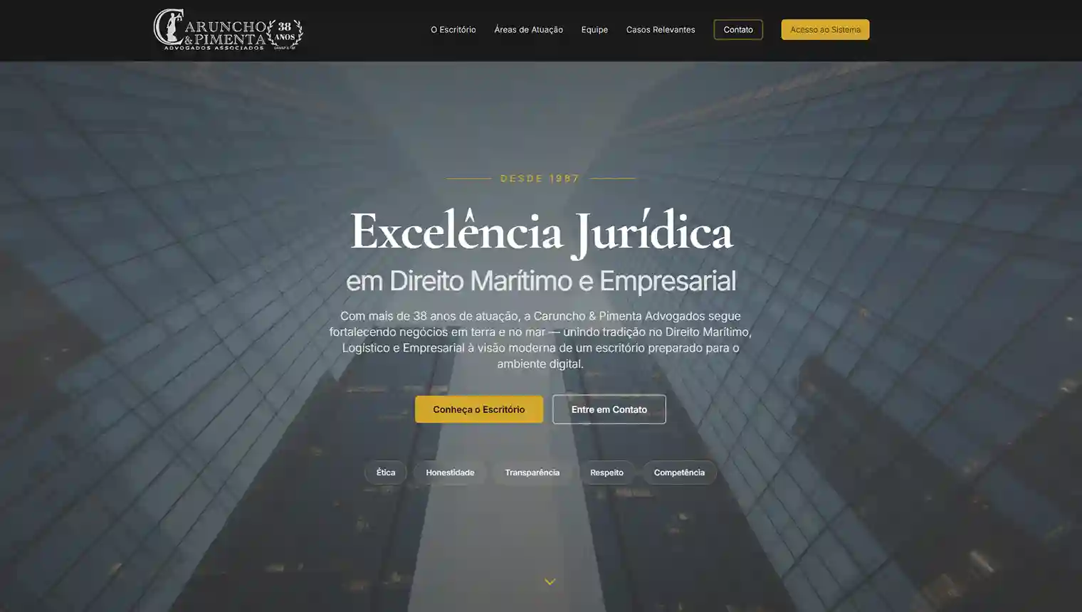 Site institucional — Caruncho & Pimenta Advogados